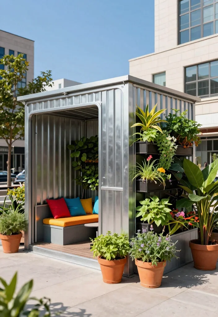 17 Stunning Garden Shed Ideas to Create Your Backyard Oasis 2. Urban Chic Metal Shed 0
