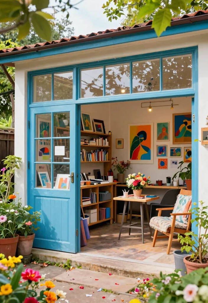 17 Stunning Garden Shed Ideas to Create Your Backyard Oasis 6. Artistic Studio Shed 0