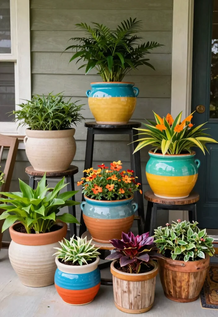 21 Stunning Outdoor Planter Ideas to Brighten Your Porch 8. Creative Container Combinations 0