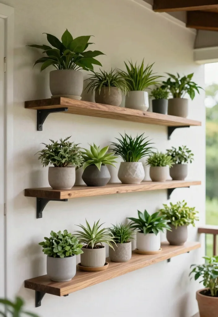 21 Stunning Outdoor Planter Ideas to Brighten Your Porch 9. Floating Shelves for Planters 0