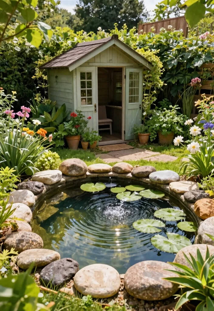 23 Breathtaking Garden Shed Inspiration Photos for Your Project 21. Shed with a Natural Swimming Pond 0