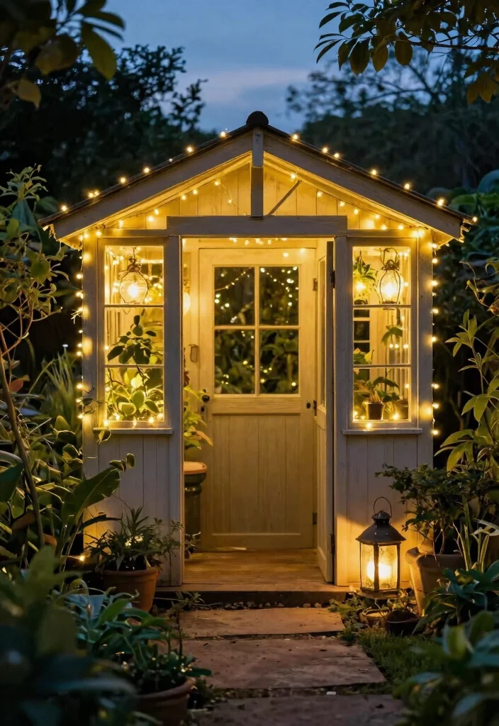 23 Breathtaking Garden Shed Inspiration Photos for Your Project 23. Shed with Thoughtful Lighting 0