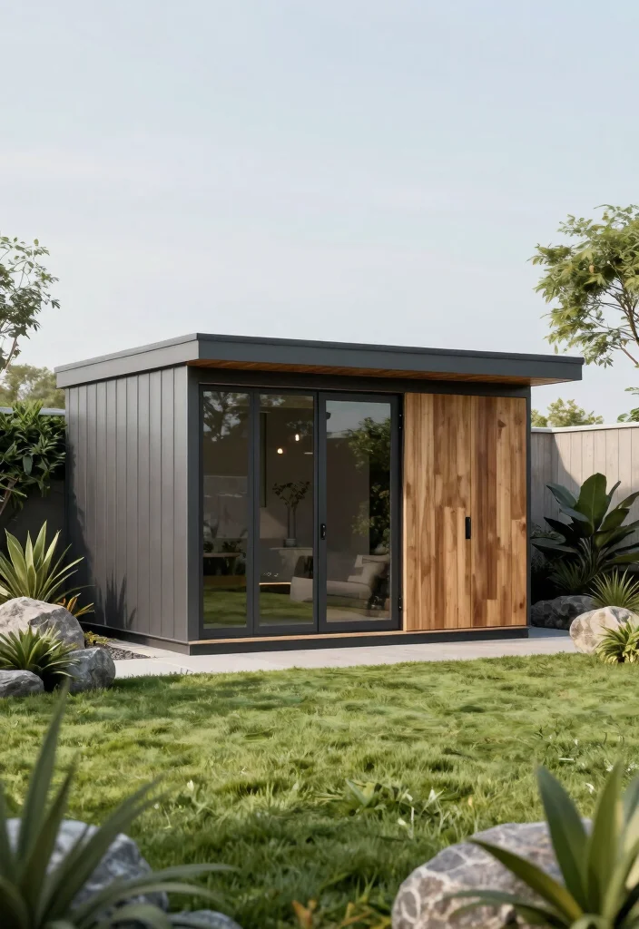 23 Breathtaking Garden Shed Inspiration Photos for Your Project 4. Modern Minimalist Shed 0