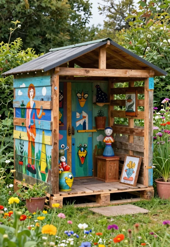 23 Breathtaking Garden Shed Inspiration Photos for Your Project 7. Shed as Art Creative Upcycling 0