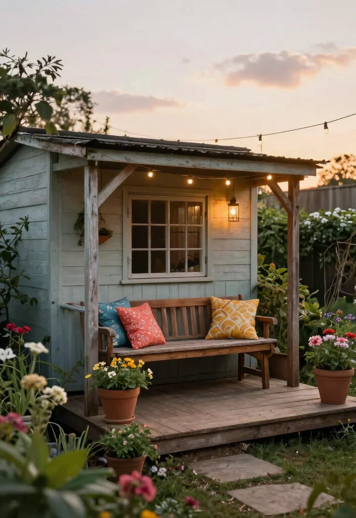 23 Breathtaking Garden Shed Inspiration Photos for Your Project 8. Vintage Shed with a Rustic Patio 0