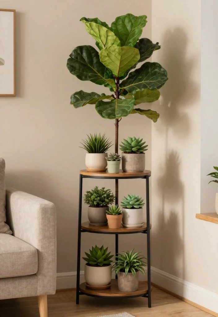 23 Creative Plant Stand Ideas to Show Off Your Greenery 12. Corner Plant Stand 0
