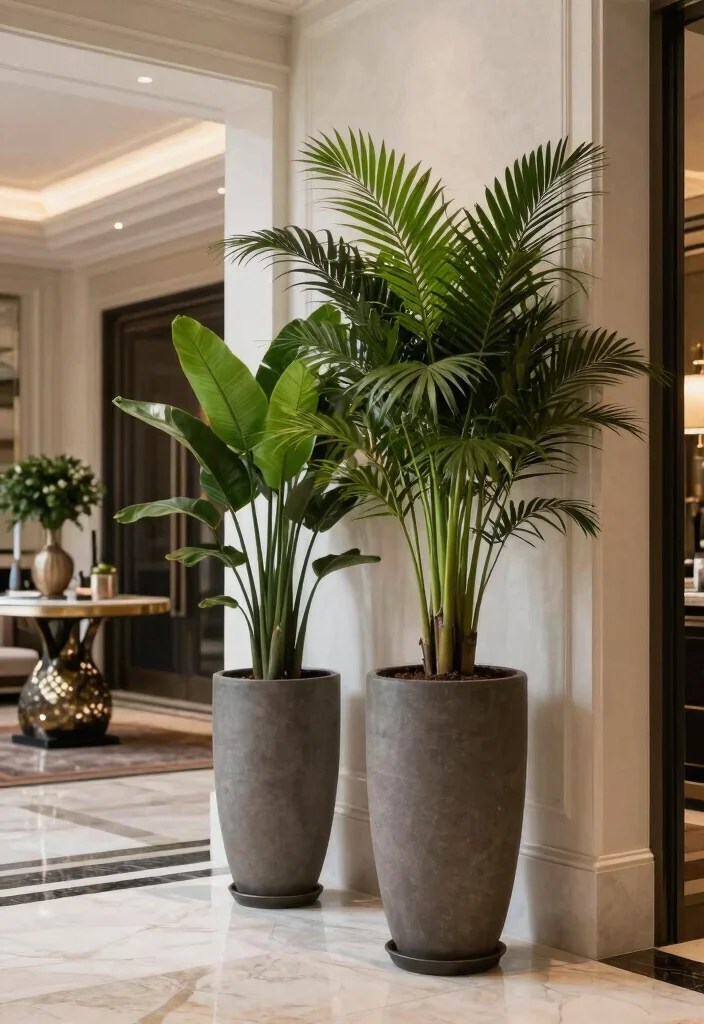 23 Creative Plant Stand Ideas to Show Off Your Greenery 22. Elegant Column Planters 0