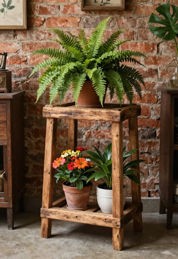 23 Creative Plant Stand Ideas to Show Off Your Greenery 6. Reclaimed Wood Stands 0