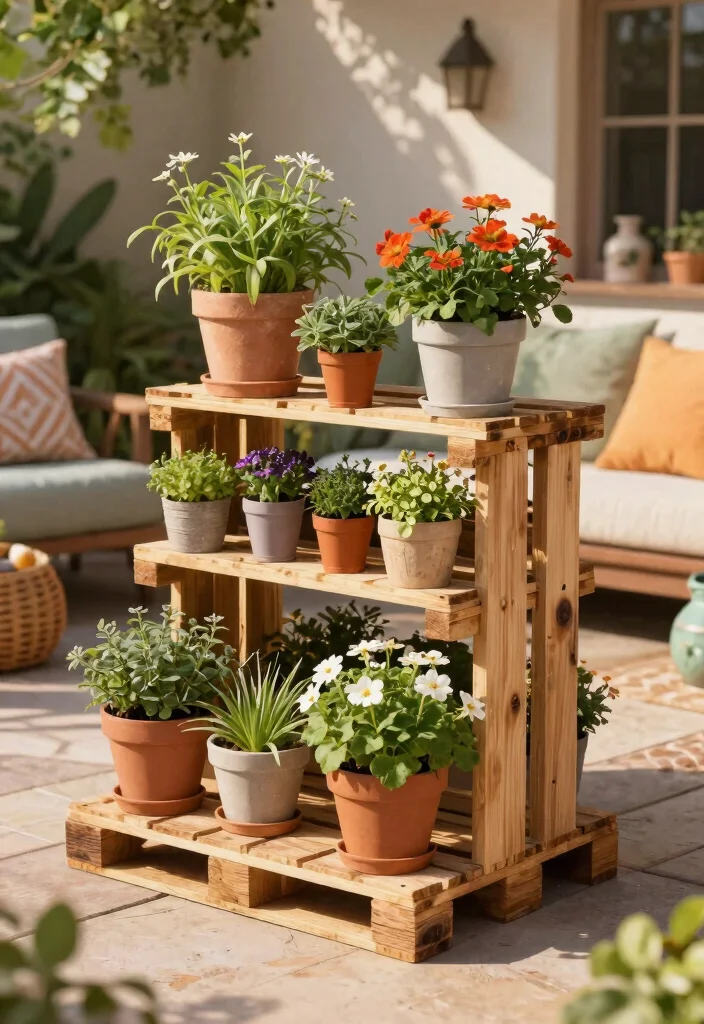 23 Creative Plant Stand Ideas to Show Off Your Greenery 9. DIY Pallet Plant Stand 0