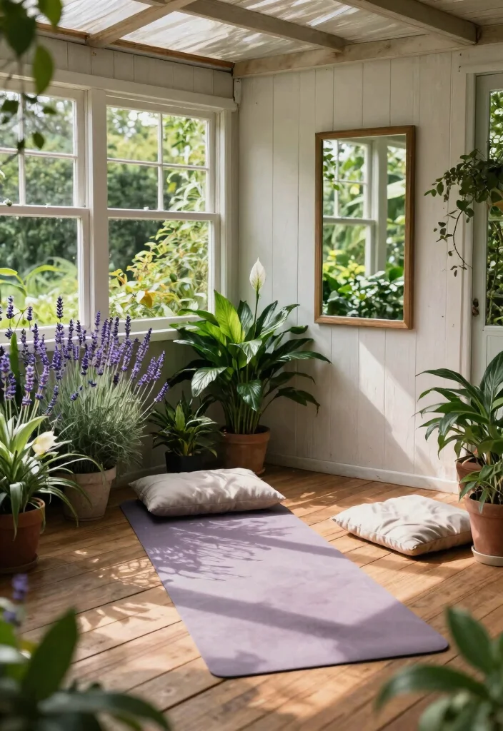 5 Smart Garden Shed Gym Ideas for an Outdoor Workout 3. Zen Yoga Corner 0