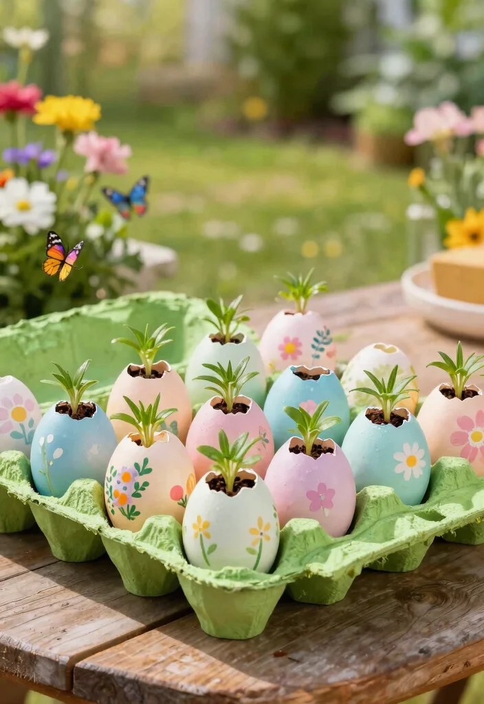 7 Adorable Easter Outdoor Planter Ideas for Your Porch 4. Eggshell Seedling Pots 0