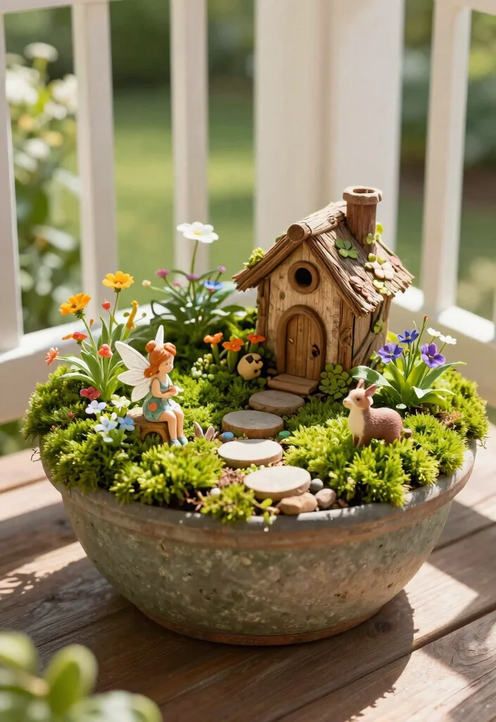 7 Adorable Easter Outdoor Planter Ideas for Your Porch 5. Whimsical Fairy Garden Planters 0
