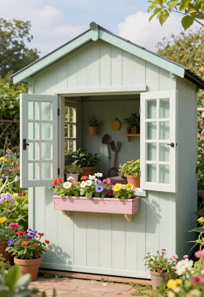 7 Beautiful Garden Shed Window Ideas for Natural Sunlight 2. Vintage Casement Windows for Charm 0