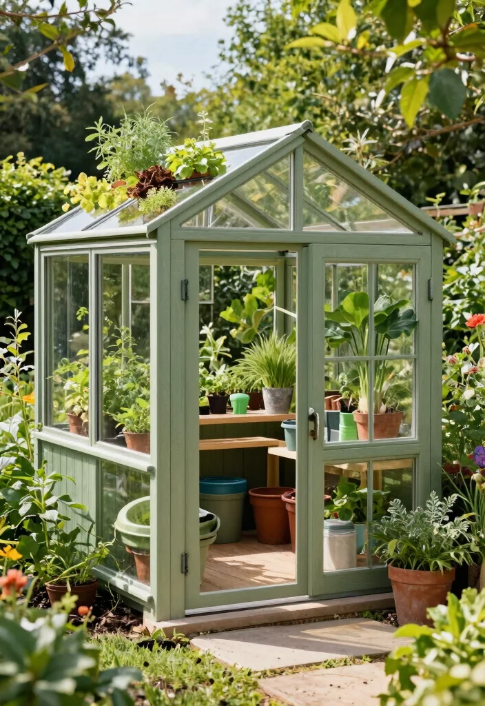 7 Beautiful Garden Shed Window Ideas for Natural Sunlight 7. Sustainable Greenhouse Windows for Eco Friendliness 0
