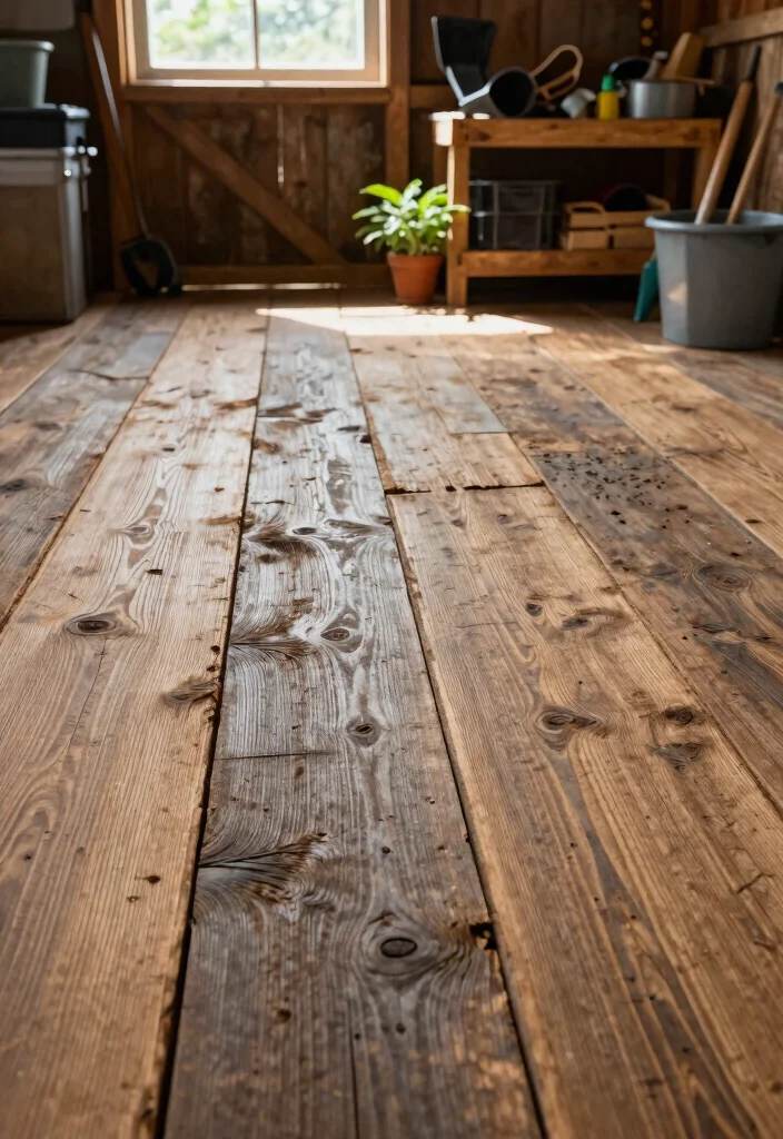 7 Best Garden Shed Flooring Ideas from Stone to Wood 1. Reclaimed Wood for a Rustic Charm 0
