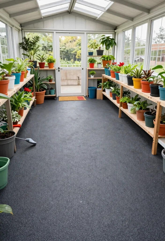 7 Best Garden Shed Flooring Ideas from Stone to Wood 5. Rubber Flooring for Ultimate Durability 0