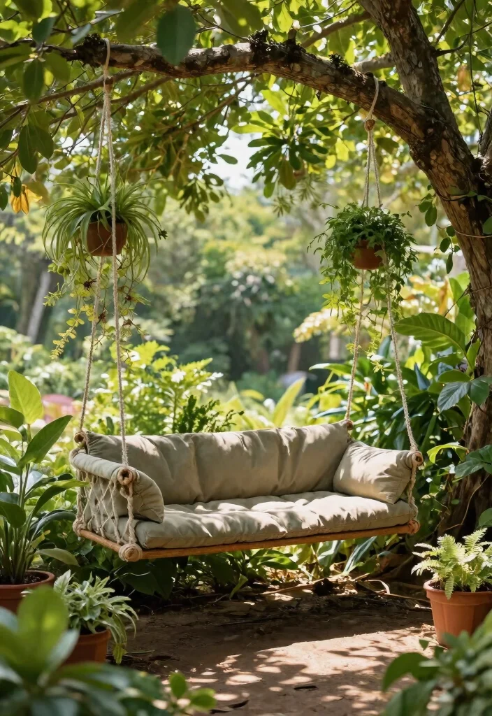 7 Best Plant Stand Bench Ideas for Outdoor Seating 5. Hanging Plant Bench 0