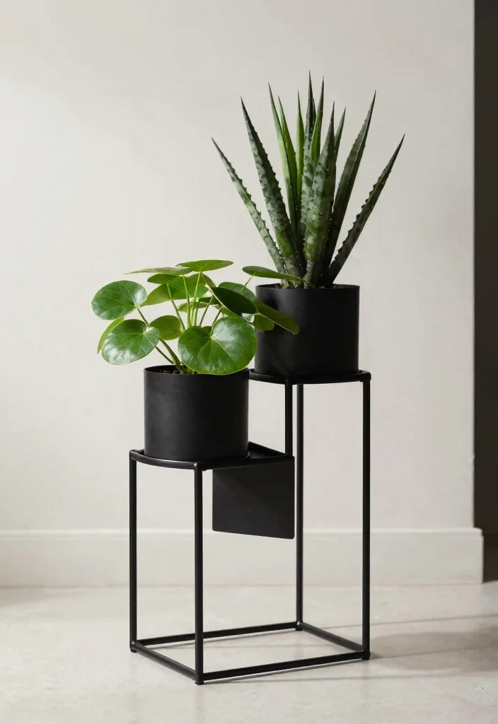 7 Best Table Top Plant Stand Ideas for Desks and Tables 7. Modern Geometric Stands for a Trendy Touch 0