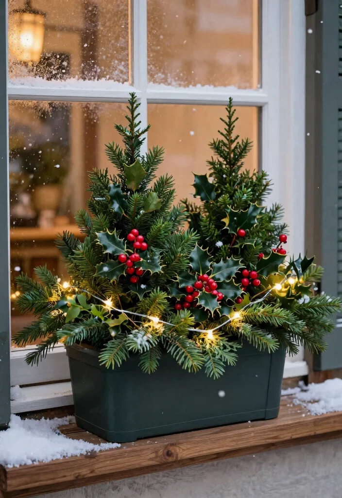 7 Best Winter Outdoor Planter Ideas Window Boxes Style 1. Evergreen Elegance 0
