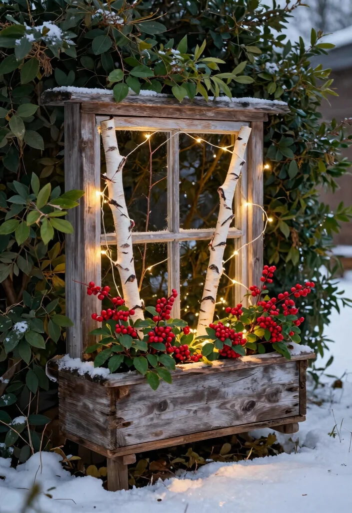 7 Best Winter Outdoor Planter Ideas Window Boxes Style 3. Rustic Charm with Birch 0