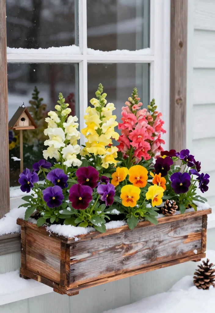 7 Best Winter Outdoor Planter Ideas Window Boxes Style 4. Colorful Winter Blooms 0