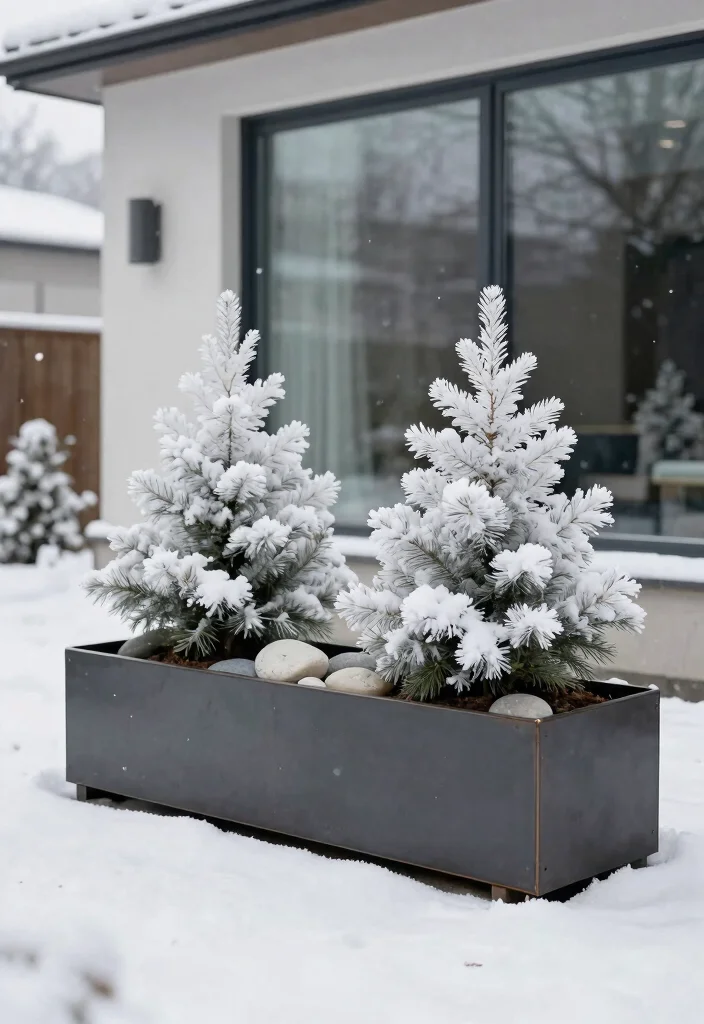 7 Best Winter Outdoor Planter Ideas Window Boxes Style 7. Minimalist Chic 0