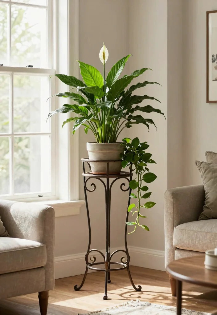 7 Classic Vintage Wrought Iron Plant Stand Ideas for Small Space Gardening 4. Indoor Elegance with Vintage Stands 0