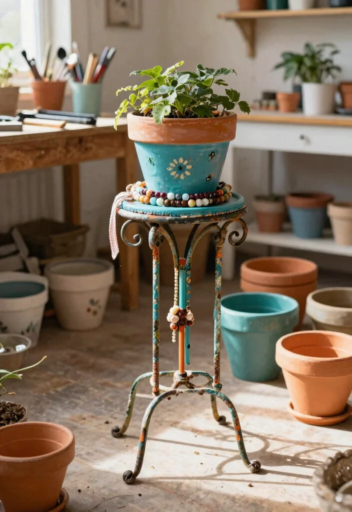 7 Classic Vintage Wrought Iron Plant Stand Ideas for Small Space Gardening 6. DIY Vintage Plant Stand Ideas 0