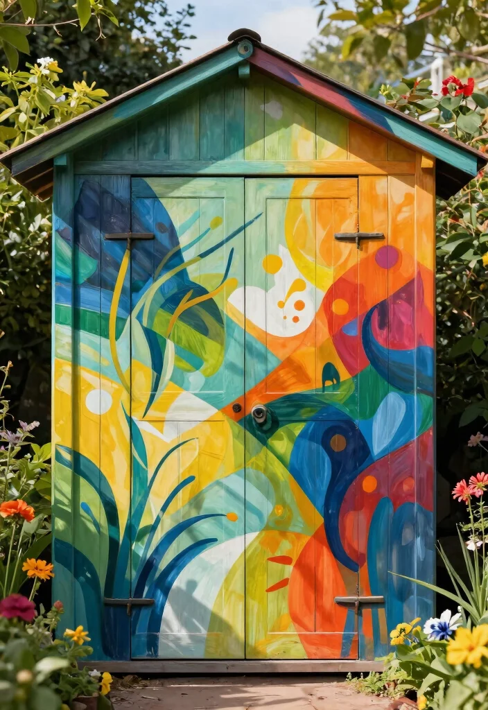 7 Creative Garden Shed Mural Ideas to Add Artistic Flair 4. Abstract Art 0