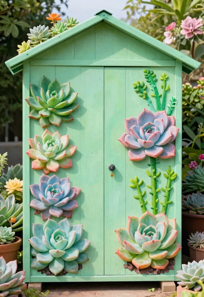 7 Creative Garden Shed Mural Ideas to Add Artistic Flair 5. Succulent Garden 0