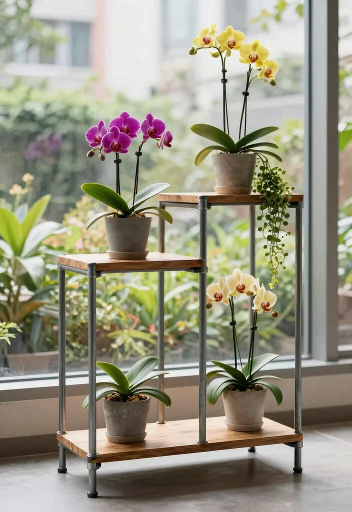 7 Creative Painted Plant Stand Ideas for a Fresh Look 3. Metal Pipe Frame Stand 0