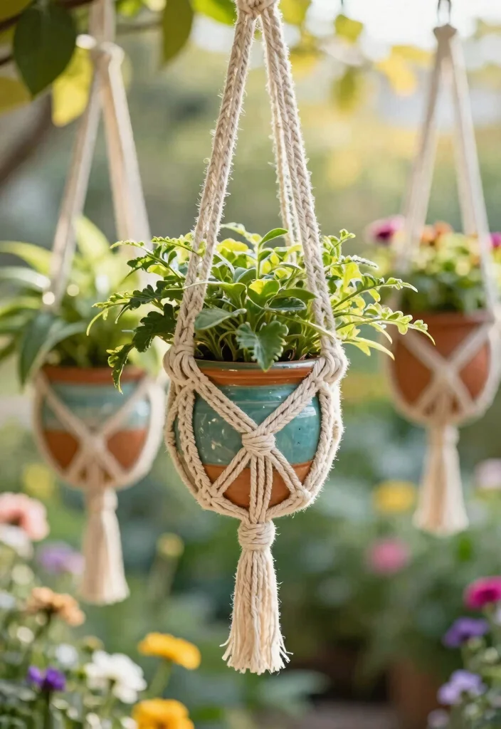 7 Dreamy Boho Outdoor Planter Ideas for a Relaxed Vibe 1. Macram Hanging Planters 0