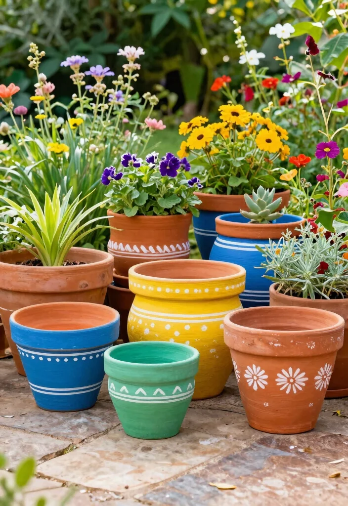 7 Dreamy Boho Outdoor Planter Ideas for a Relaxed Vibe 2. Colorful Terracotta Pots 0