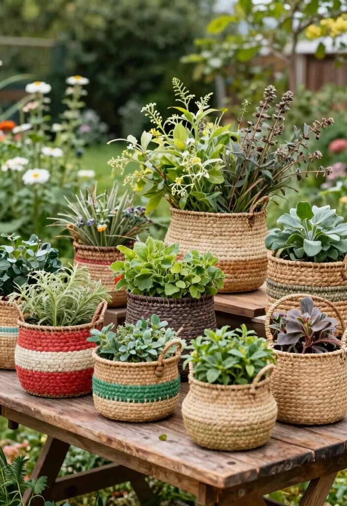 7 Dreamy Boho Outdoor Planter Ideas for a Relaxed Vibe 4. Woven Baskets 0