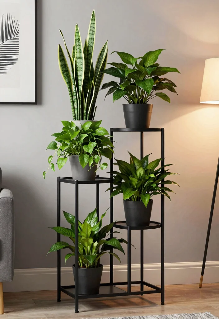 7 Efficient 3 Tier Plant Stand Ideas for Your Urban Jungle 2. Sleek Metal Multi Level Plant Stands 0