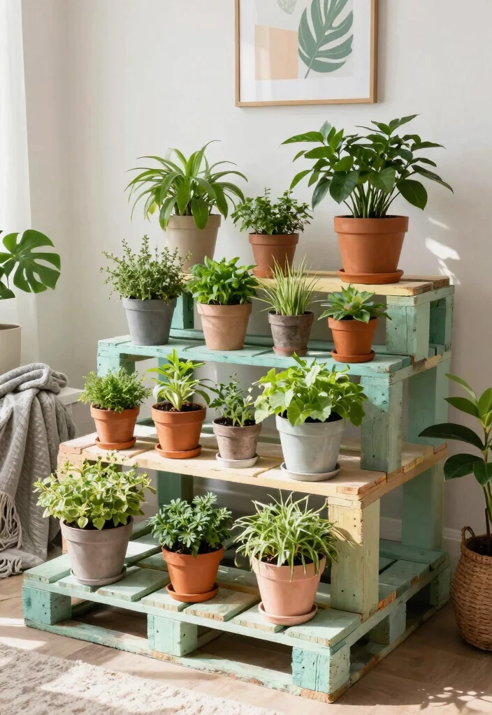 7 Efficient 3 Tier Plant Stand Ideas for Your Urban Jungle 5. DIY Pallet Plant Stand 0