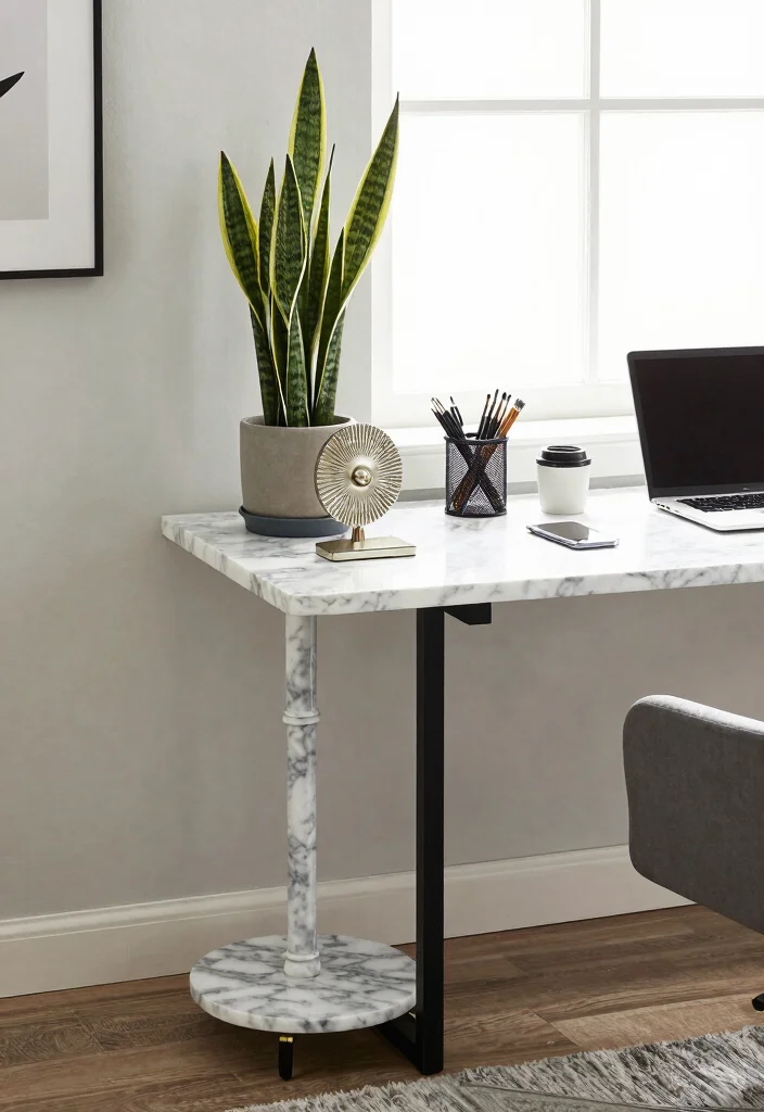 7 Elegant Victorian Marble Top Plant Stand Ideas 6. Creative Office Decor 0