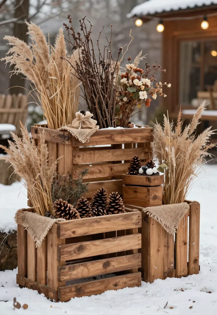 7 Festive Winter Planter Ideas for Holiday Cheer 3. Rustic Winter Charm 0