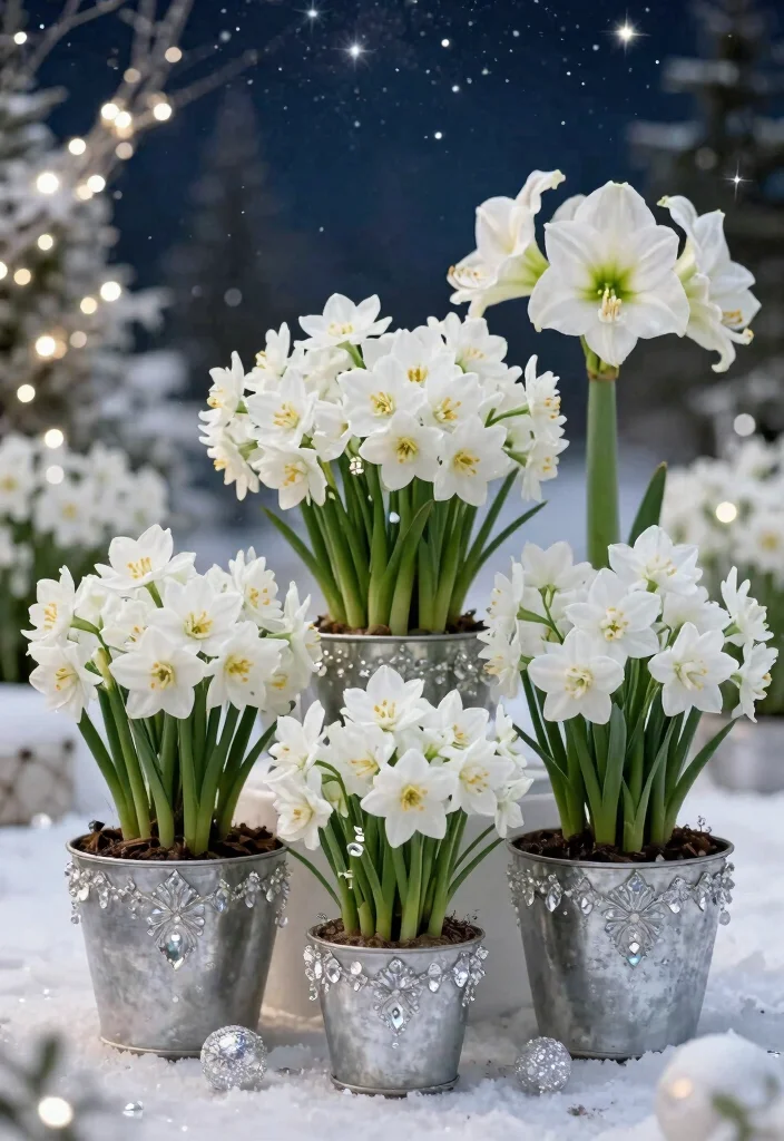 7 Festive Winter Planter Ideas for Holiday Cheer 4. Sparkling Holiday Elegance 0