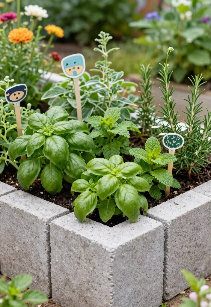 7 Genius Cinder Block Plant Stand Ideas DIY Style 6. Cinder Block Herb Garden 0