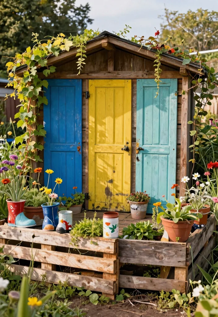 7 Genius Ways to Conceal Garden Shed Ideas Landscaping Tips 5. Creative Use of Recycled Materials 0