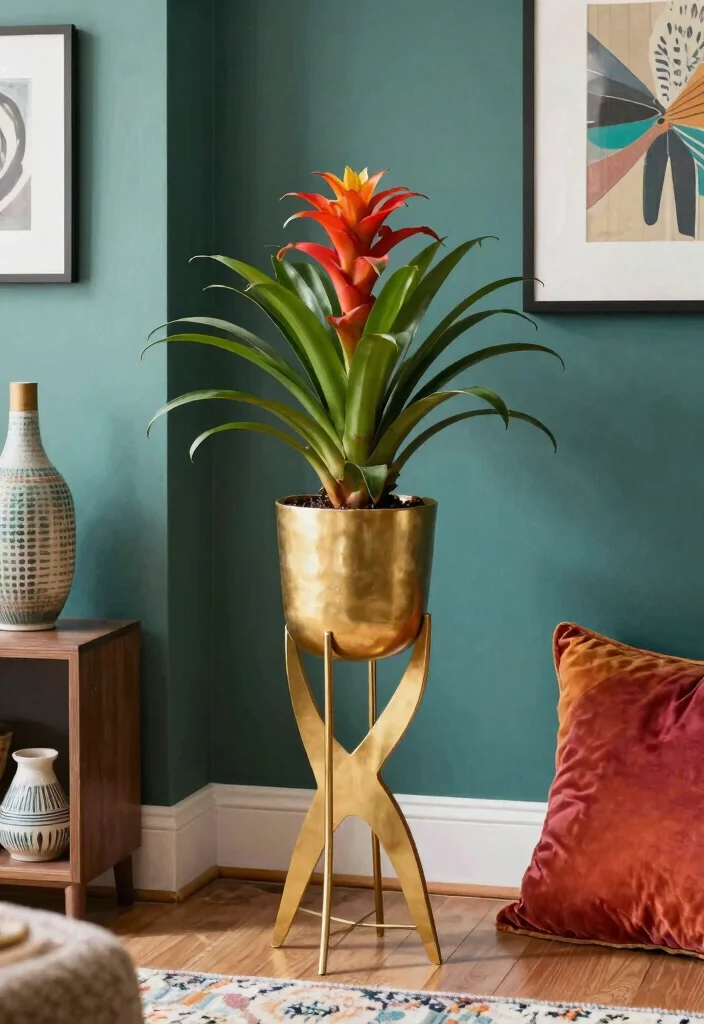 7 Luxury Gold Plant Stand Ideas for a Glamorous Look 5. Artistic Gold Plant Stand 0