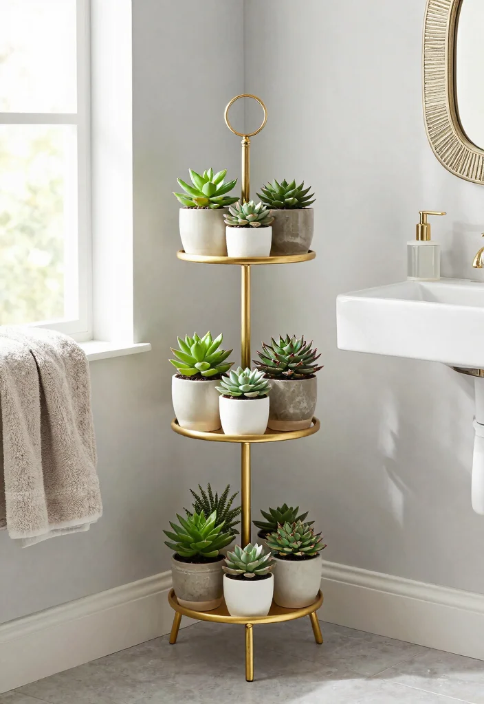 7 Luxury Gold Plant Stand Ideas for a Glamorous Look 7. Stacked Gold Plant Stand 0
