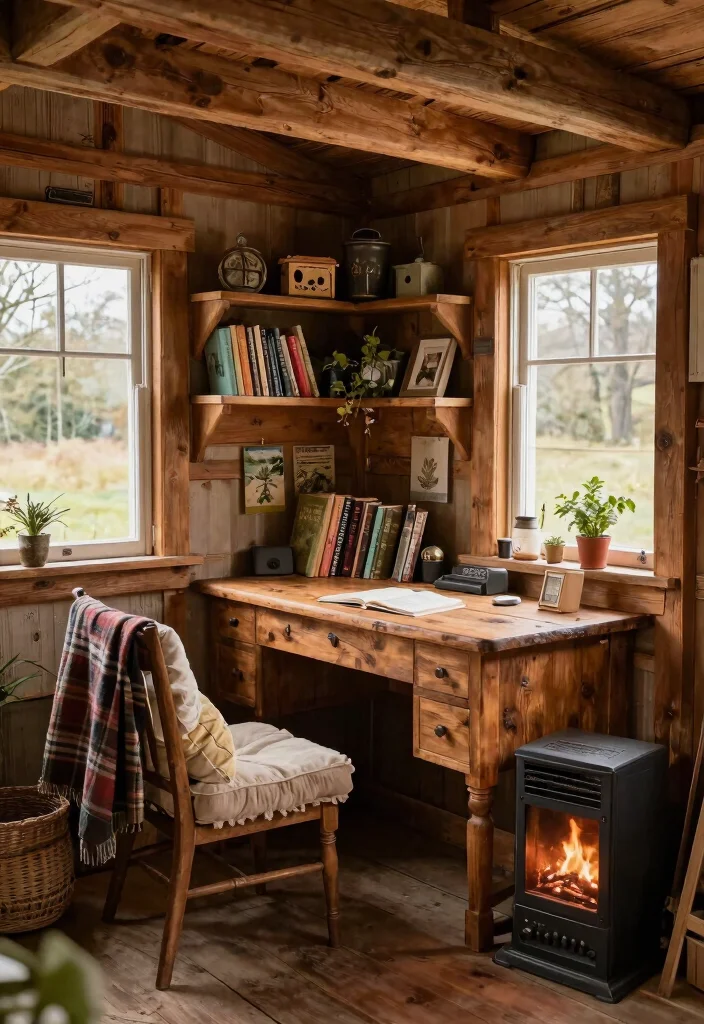 7 Productive Garden Shed Office Ideas for Eco Friendly Remote Workers 2. Cozy Rustic Cabin Vibe 0