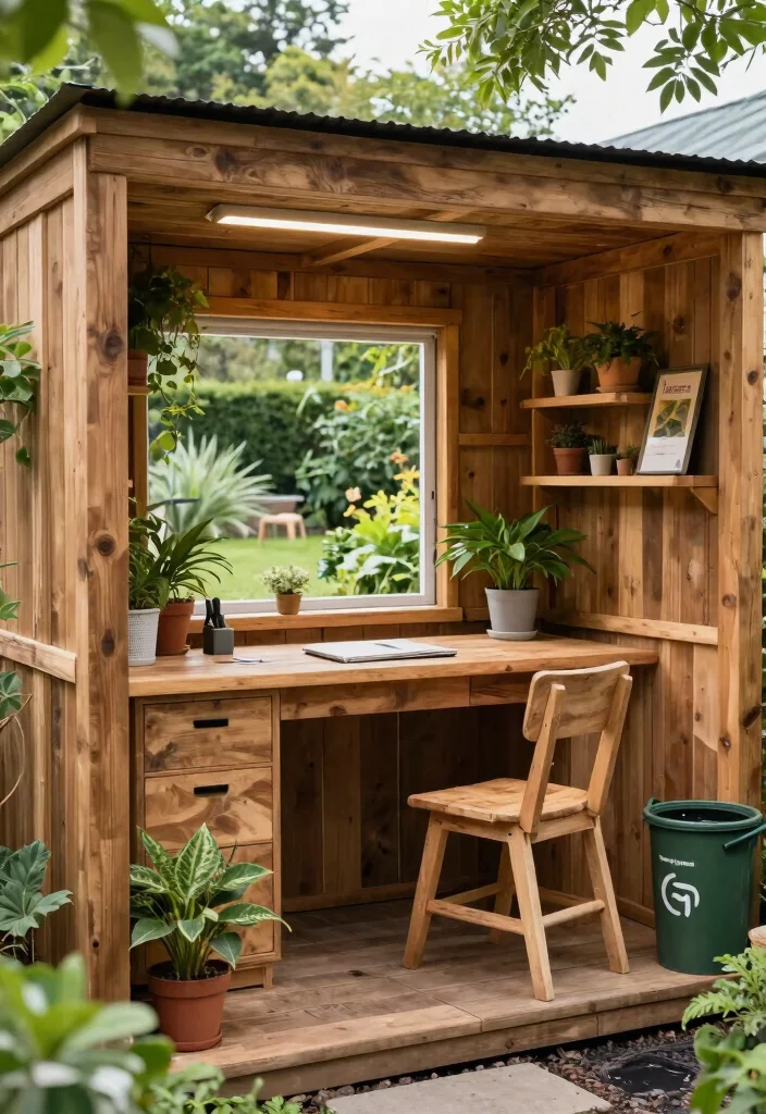 7 Productive Garden Shed Office Ideas for Eco Friendly Remote Workers 3. Eco Friendly Office Setup 0