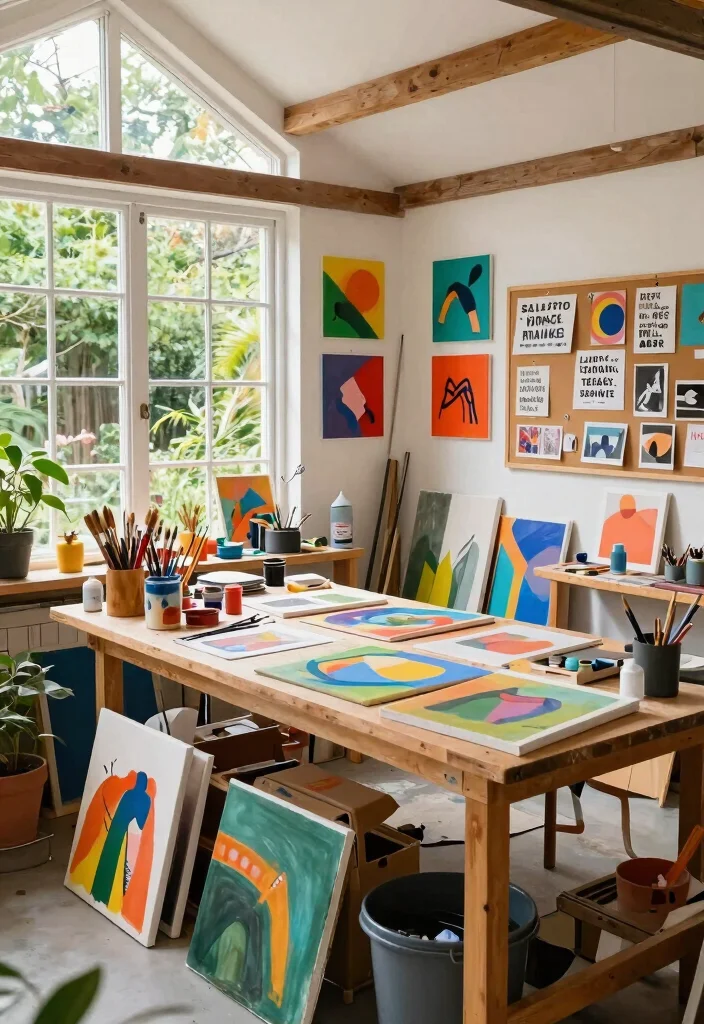 7 Productive Garden Shed Office Ideas for Eco Friendly Remote Workers 4. Artistic Studio Workspace 0