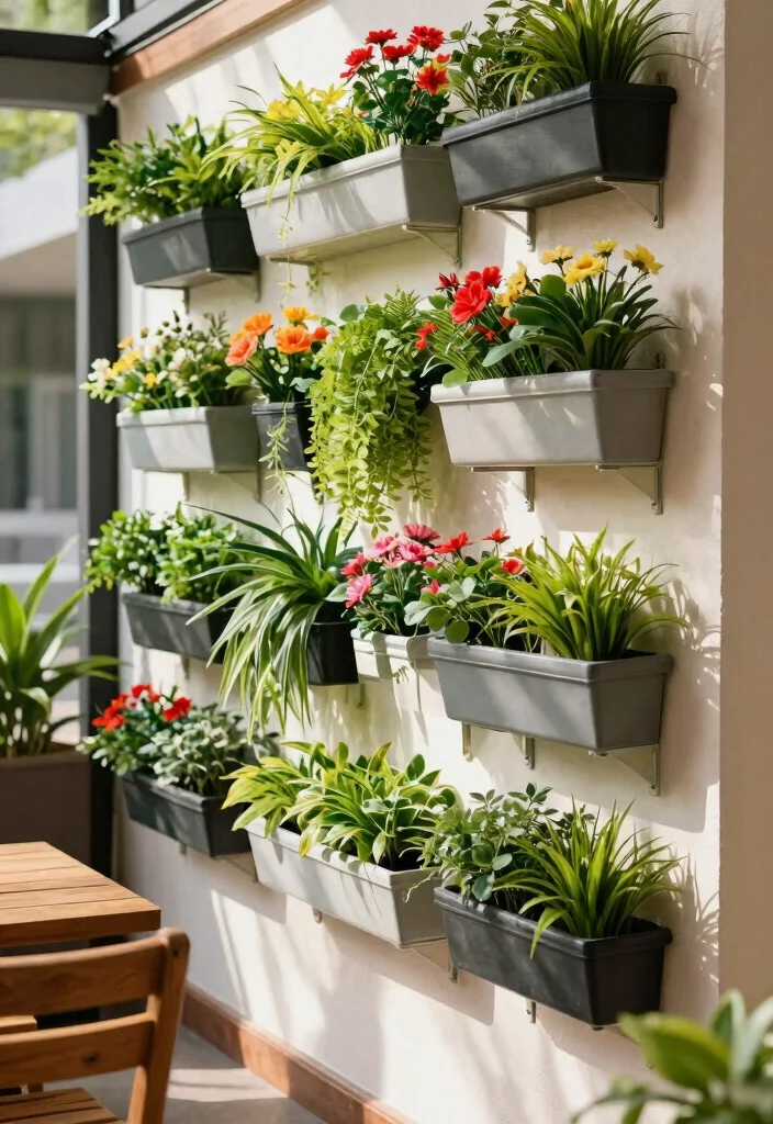 7 Realistic Outdoor Faux Planter Ideas Easy Style 4. Vertical Wall Planters 0