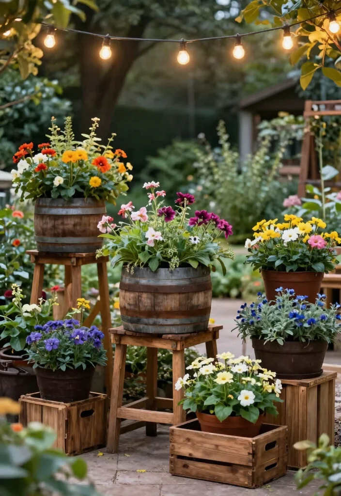 7 Rustic Outdoor Barrel Planter Ideas for Country Style 7. Barrel Planter Stands 0