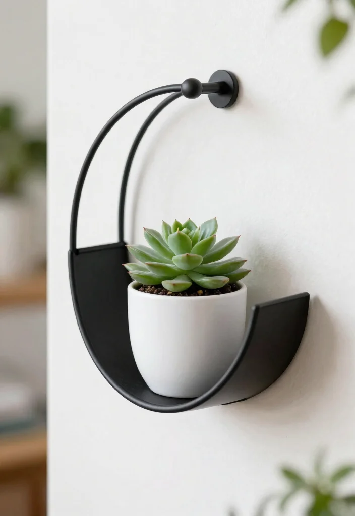 7 Sleek Half Moon Plant Stand Ideas for Wall Display 1. Minimalist Metal Half Moon Stand 0