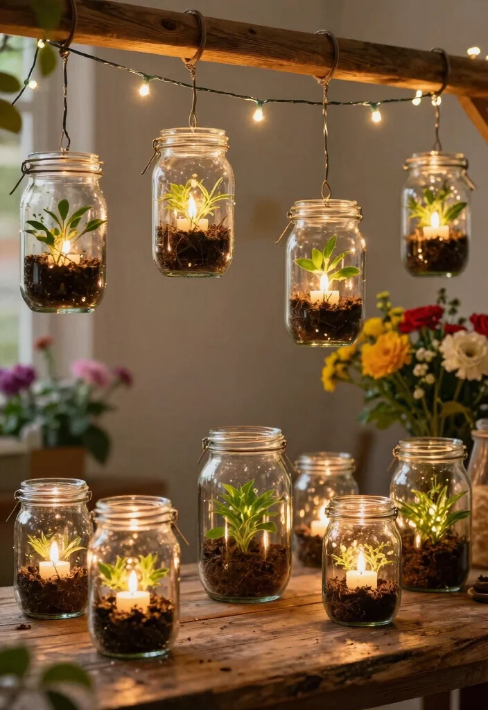 7 Smart DIY Candle Holder Plant Stand Ideas to Try 2. Upcycled Glass Jar Lanterns 0